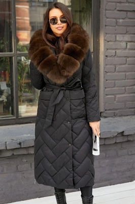Женский брендовый пуховик Вивилона с песцом Женский брендовый пуховик Вивилона с песцом