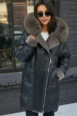 Стильный пуховик не приталенного кроя зима 2025 Стильный пуховик не приталенного кроя зима 2025