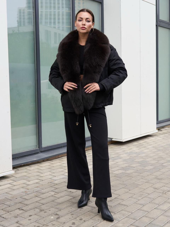 Модная куртка бомбер Vivilona черная