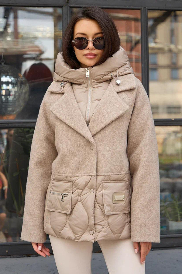 Недорогой пуховик с капюшоном зима 2025-2026