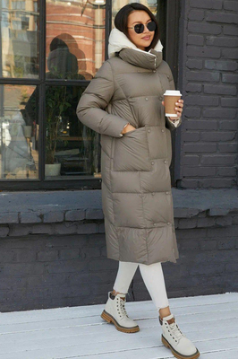 Красивый пуховик 2025-2026 одеяло бежевый Красивый пуховик 2025-2026 одеяло бежевый