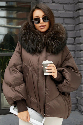 Пуховик vo tarun укороченный коричневый Пуховик vo tarun укороченный коричневый