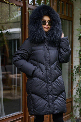Длинная женская пуховая куртка Vo tarun с мехом Длинная женская пуховая куртка Vo tarun с мехом