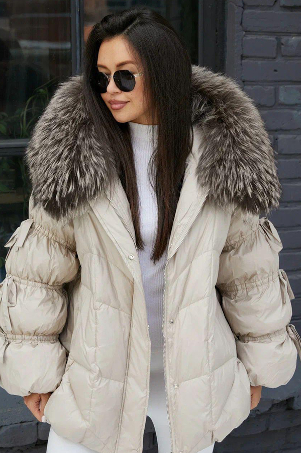 Зимний белый пуховик Bogerner больших размеров