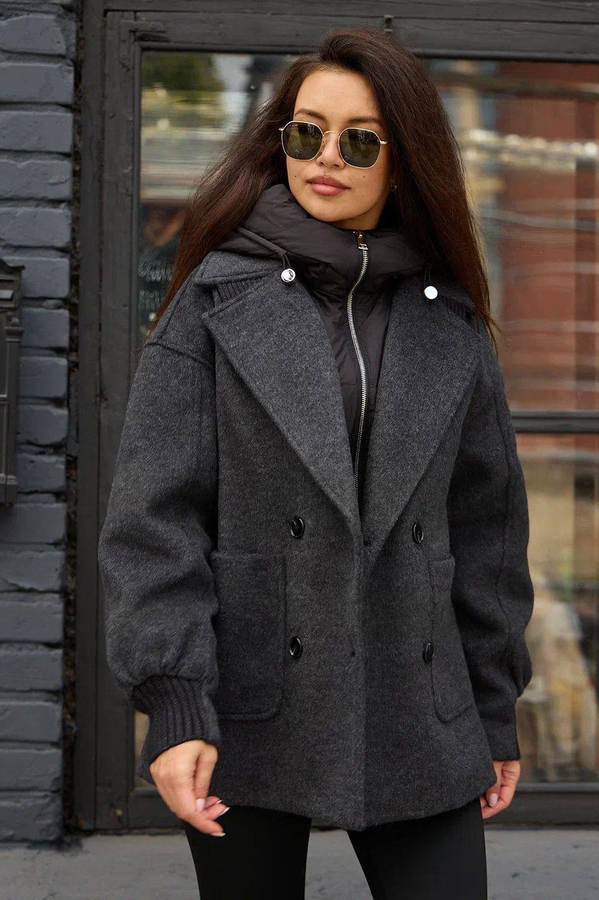 Шерстяной демисезонный пуховик Pang Million