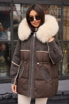 Женский оверсайз пуховик Pang Million с песцом Женский оверсайз пуховик Pang Million с песцом