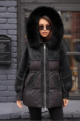 Стильный зимний пуховик Pang Million с мехом песца Стильный зимний пуховик Pang Million с мехом песца