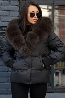 Черный зимний пуховик Vivilona 2025-2026 Черный зимний пуховик Vivilona 2025-2026